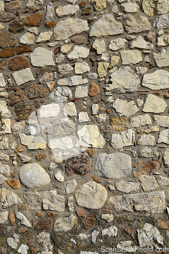 Image of Old wall texture of various stones