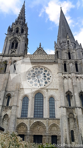 Image of Famous Cathedral of Notre-Dame in Chartres, France