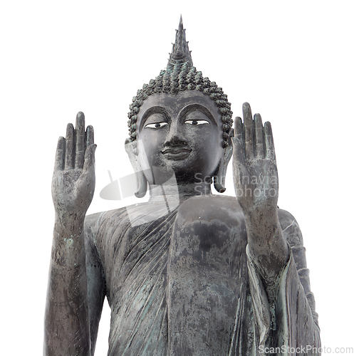 Image of Buddha image in Thailand, isolated on white