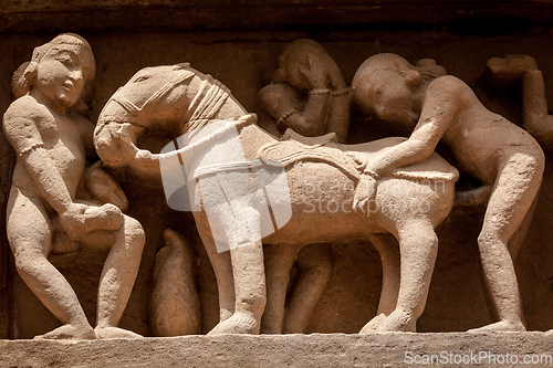 Image of Erotic bas relieves, Khajuraho, India