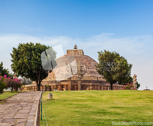 Image of Great Stupa. Sanchi, Madhya Pradesh, India