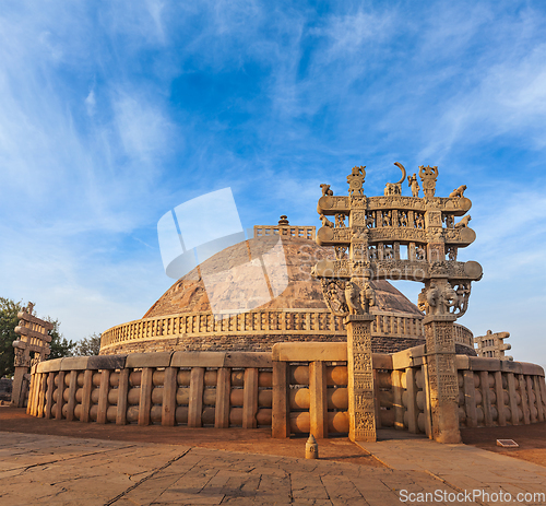 Image of Great Stupa. Sanchi, Madhya Pradesh, India