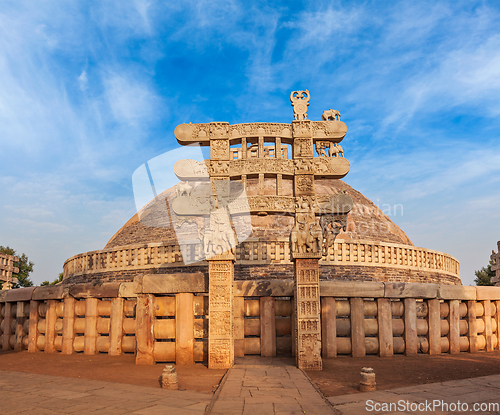 Image of Great Stupa. Sanchi, Madhya Pradesh, India