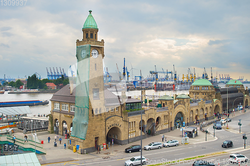 Image of Landungsbrücken water station Hamburg Germany