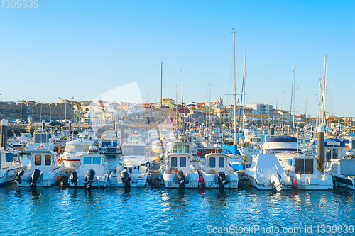 Image of Yachts moored in Peniche marina