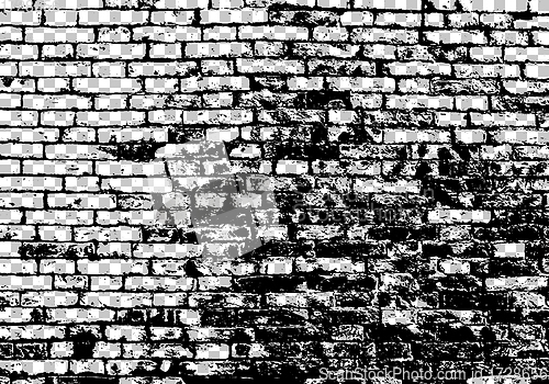 Image of Grunge white and black brick wall background