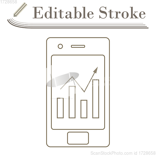 Image of Smartphone With Analytics Diagram Icon