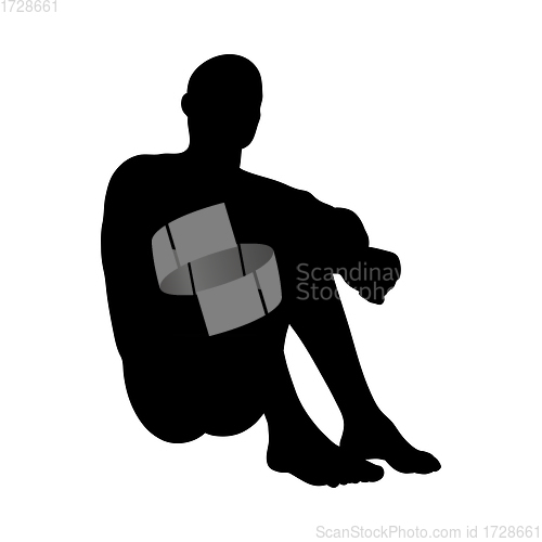 Image of Sitting Pose Man Silhouette