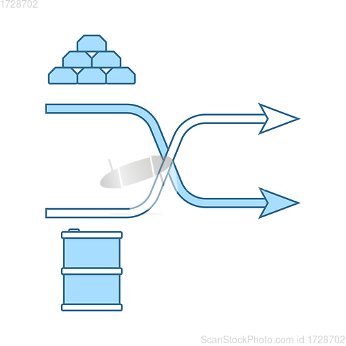 Image of Gold And Oil Comparison Chart Icon