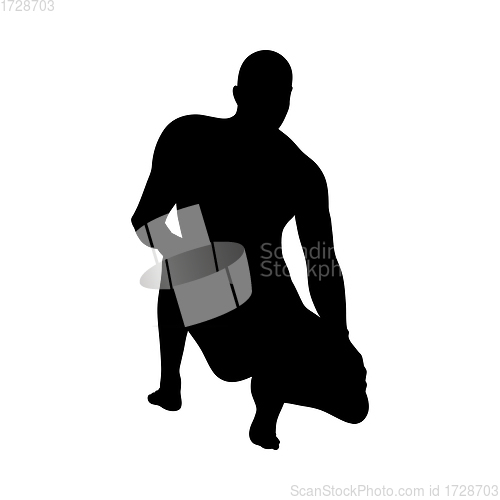 Image of Sitting Pose Man Silhouette