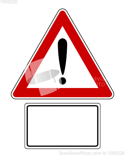 Image of Attention sign with optional label 