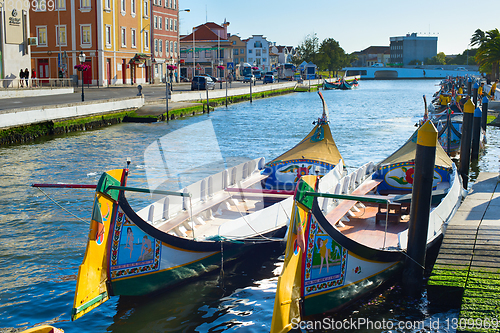 Image of   Traditional Moliceiro boats Aveiro, Portugal