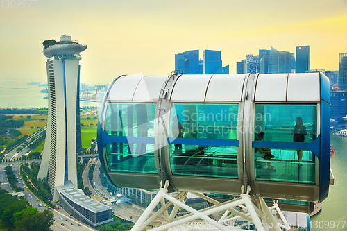 Image of People Singapore Flyer ferries wheel