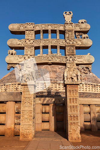 Image of Great Stupa. Sanchi, Madhya Pradesh, India