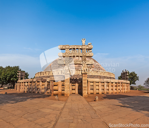 Image of Great Stupa. Sanchi, Madhya Pradesh, India