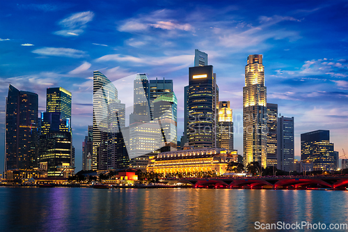 Image of Singapore skyline in the evening