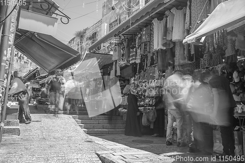 Image of Old city jerusalem street in summer tourism vacation