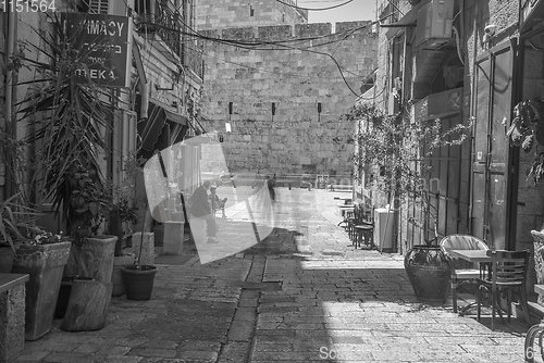 Image of Old city jerusalem street in summer tourism vacation