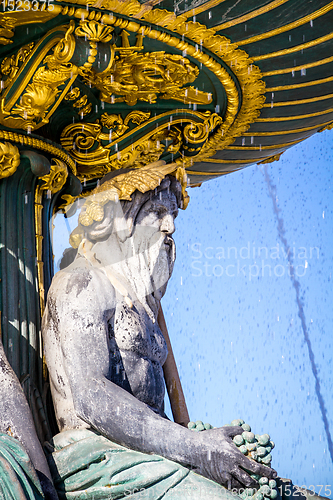 Image of Fountain of the Seas detail, Concorde Square, Paris