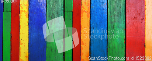 Image of Old multicolor wood board banner