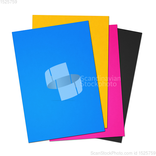 Image of CMYK Blank A4 paper sheet set on white background