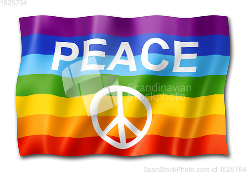 Image of Rainbow peace flag isolated on white