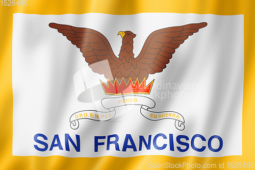 Image of San Francisco city flag, California, USA