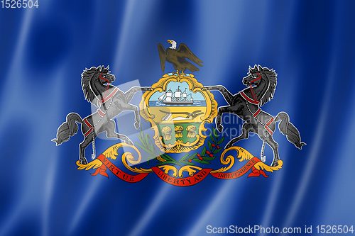 Image of Pennsylvania flag, USA