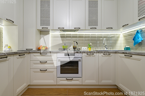 Image of White kitchen in classic style