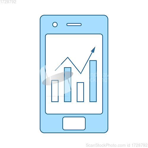 Image of Smartphone With Analytics Diagram Icon