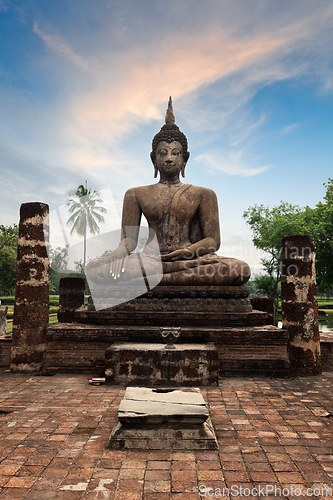 Image of Buddha statue hand close up detail