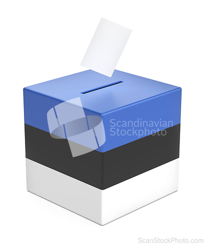 Image of Ballot box with the flag of Estonia