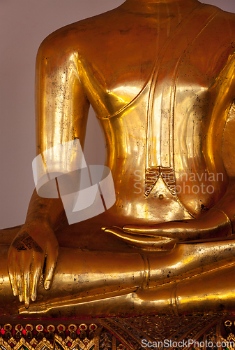 Image of Sitting Buddha statue details, Thailand