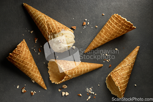 Image of ice cream waffle cones