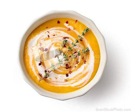 Image of bowl of vegetable cream soup