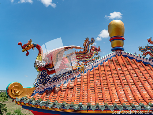 Image of Roof detail of Viharn Sien, Pattaya City, Thailand