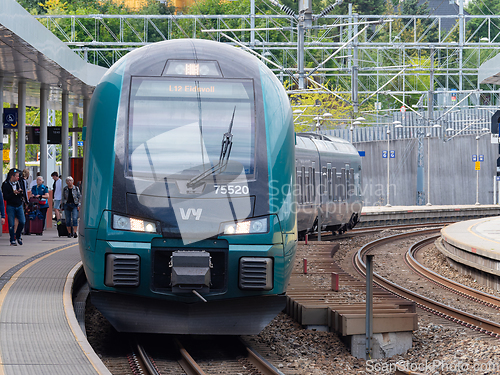 Image of Stadler Flirt regional train with Vy livery in Norway