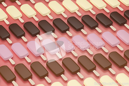 Image of Many chocolate ice creams
