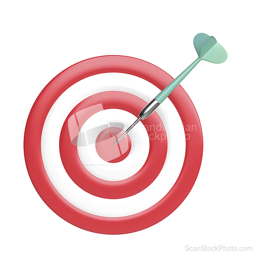 Image of Dart aim to center of dartboard

