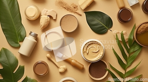 Image of Beauty and Natural Skin Care From Above View