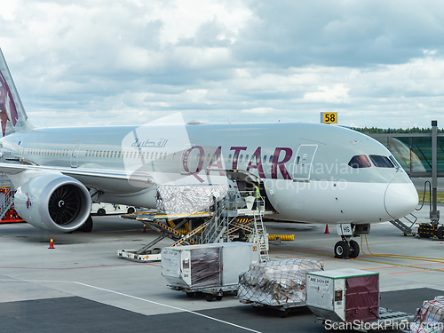 Image of Qatar Airways Boeing 787-9 at Oslo Airport, Gardermoen