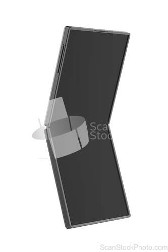 Image of Foldable smartphone with empty screen