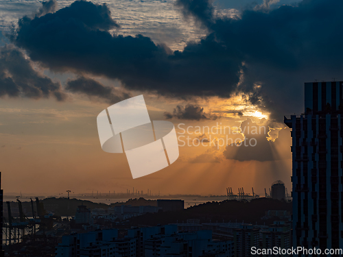 Image of Cloudy sunset in Singapore