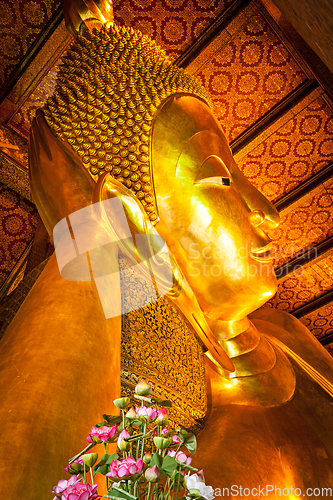 Image of Reclining Buddha face