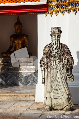 Image of Wat Pho stone guardian, Thailand