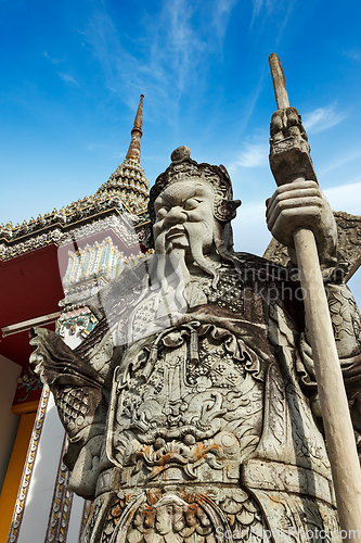 Image of Wat Pho stone guardian, Thailand