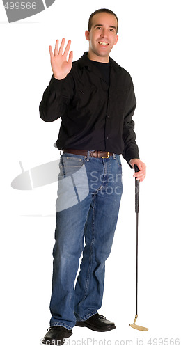 Image of Waving Golfer