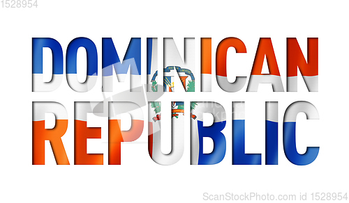 Image of Dominican Republic flag text font