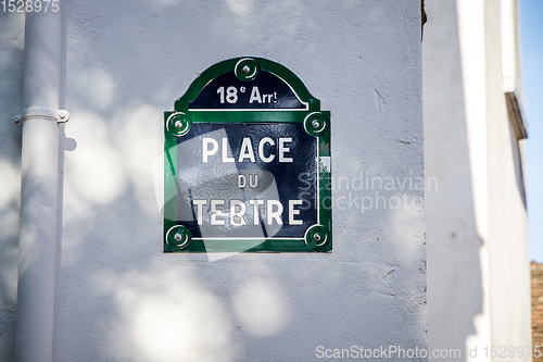 Image of Place du Tertre street sign, Paris, France