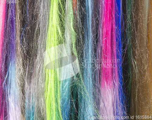 Image of colorful hair extensions